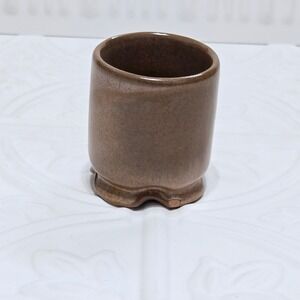 Frankoma Pottery Open Sugar Bowl Tan‎ Brown 1T